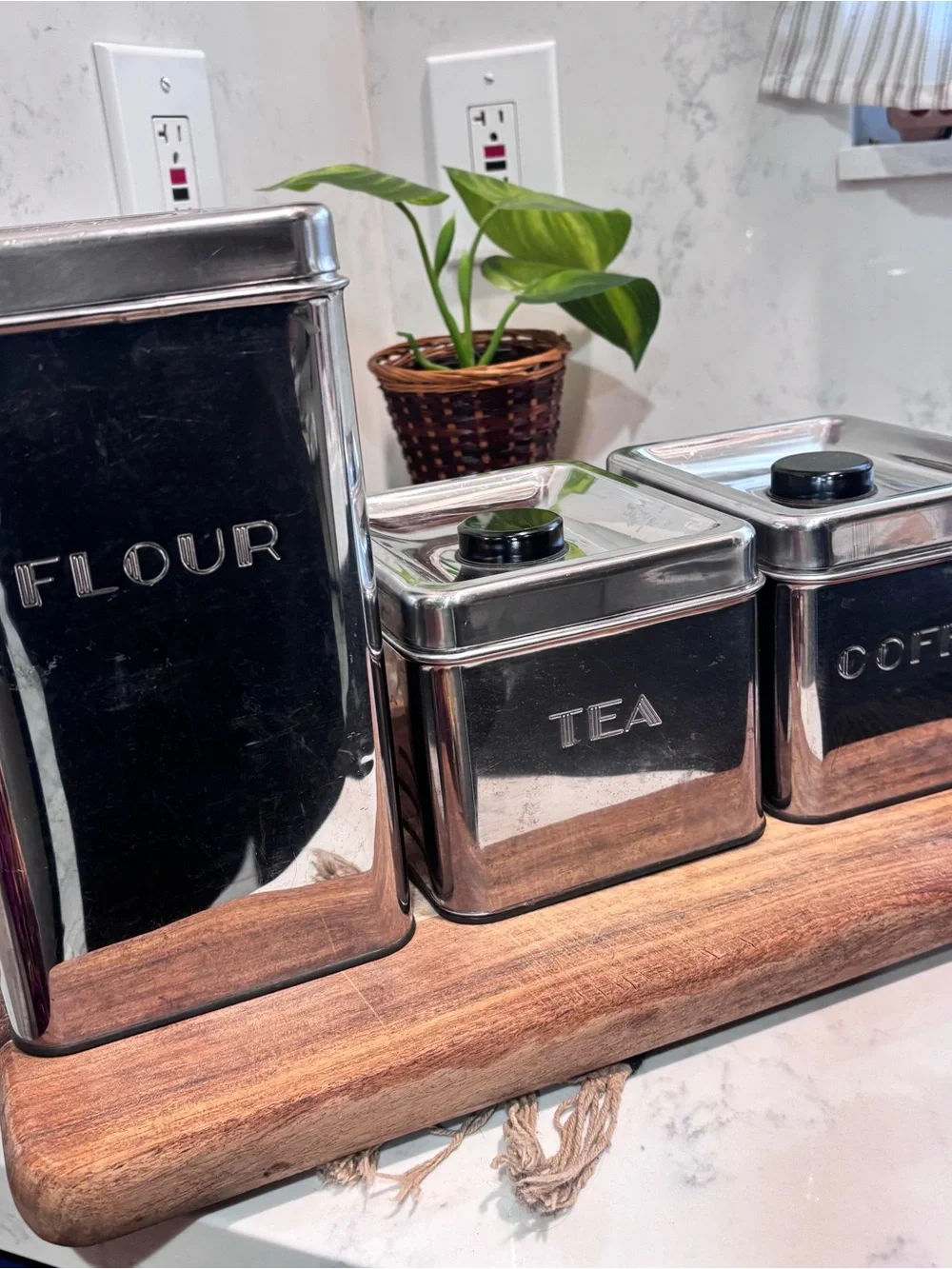 Mid-Century Garner Ware Chrome Kitchen Canisters Set